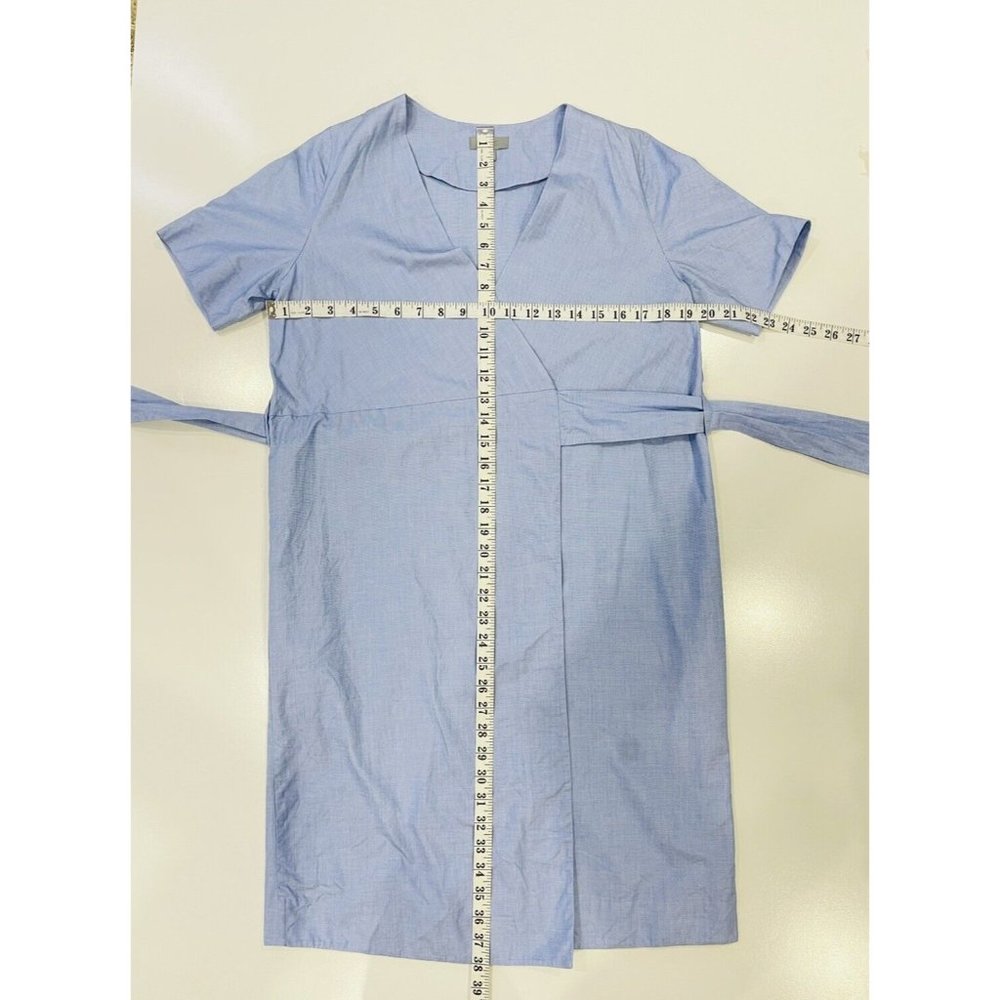 COS Blue Short Sleeve Cotton Wrap Pocket Dress Size EUR 34 - Picture 8 of 12